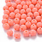 Opaque Acrylic Beads, Round, Salmon, 8x7mm, Hole: 2mm, about 1745pcs/500g