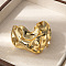 Textured Plastic Cuff Bangles for Women, Golden, Inner Diameter: 2.56 inch(6.5cm)