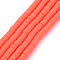 Handmade Polymer Clay Bead Strands, Heishi Beads, Disc/Flat Round, Tomato, 6x0.5~1mm, Hole: 2mm, about 320~447pcs/strand, 15.74 inch~16.92 inch