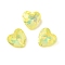 Glass Cabochons, Faceted, Heart, Yellow, 10x10x4.5mm, 45pcs/set