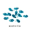 72Pcs Transparent Eletroplate Glass Charms, AB Colocr Plated, Faceted, Teardrop, Dodger Blue, 13x6.5mm