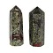 Natural Dragon Blood Home Decorations, Display Decoration, Healing Stone Wands, for Reiki Chakra Meditation Therapy Decos, Hexagon Prism, 51~65x16~18x15~20mm