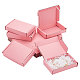 折りたたみ可能な厚紙のメーラーボックス  配送ボックス  長方形  ピンク  完成品：12.7x8.2x2.8cm&nbsp;CON-WH0098-06A-1