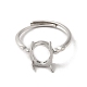 Adjustable Brass Solitaire Ring Settings&nbsp;KK-C022-02P-2
