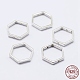 925スターリングシルバービーズフレーム  六角  銀  10x11x2mm  穴：0.8mm  インナー：8x9mm&nbsp;STER-F036-12S-11x10-3