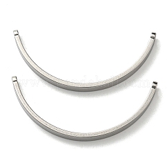 変色しない304ステンレススチールペンダント  カーブしたチューブチャーム  ステンレス鋼色  44x16.5x3.5mm  穴：2mm