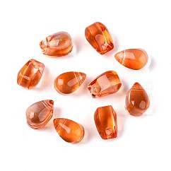 Glass Beads, Teardrop, Chocolate, 6x4x4mm, Hole: 1mm