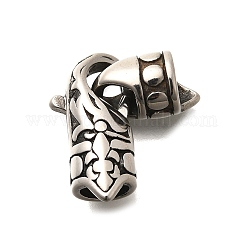304 Stainless Steel Fold Over Clasps, Antique Silver, 34mm