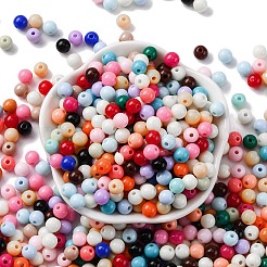 不透明なアクリルビーズ  ラウンド  カラフル  5~5.5x5.5~5.8x5.5~5.8mm  穴：1.5mm&nbsp;SACR-Q004-01H
