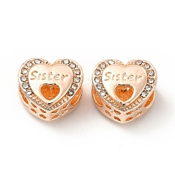 Rack Plating Alloy Rhinestone European Beads&nbsp;PALLOY-P289-30RG