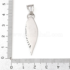 304ステンレスペンダント  フェザーチャーム  アンティークシルバー  39x11x3mm  穴：8.5x5mm&nbsp;STAS-Z171-16AS