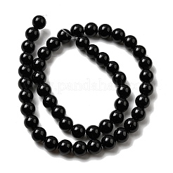 天然石オブシディアンビーズ連売り  ラウンド  ラウンド  8mm  穴：1.5mm  約48個/連  15.16mインチ(38.5cm)&nbsp;G-L632-A01-8mm