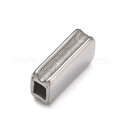 304ステンレススチールスライドチャーム  長方形  ステンレス鋼色  11x6x4mm  穴：3.5x2.5mm&nbsp;STAS-A138-08P