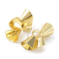 Rack Plating Brass Twist Spiral Stud Earrings for Women&nbsp;EJEW-B027-25G