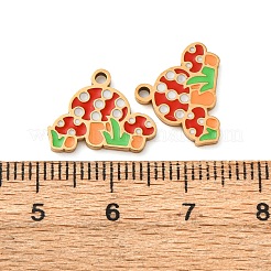 304ステンレスペンダント  エナメル  イオンプレーティング（ip）  キノコの部屋  カラフル  11.7x15x1.5mm&nbsp;STAS-CJC0016-03I-G