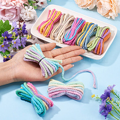 8 Bags 8 Colors 3-Ply Round Cotton Twisted Cord&nbsp;OCOR-TA0003-82B