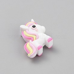 食品グレードの環境に優しいシリコーンビーズ  ユニコーン  パールピンク  28x26.5x13mm  穴：2mm&nbsp;SIL-SZC0004-25A