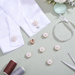 8Pcs Flower Alloy Resin Cufflinks&nbsp;FIND-PH0038-19A