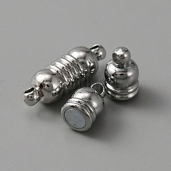 合金マグネットクラスプ  ペンダントネックレス作りに  プラチナ  コラム  18x6mm  穴：1.8mm&nbsp;FIND-TAC0014-70I