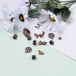 チベットスタイルコレクション  混合形状のビーズと合金ペンダント  混合サイズ  赤銅鉱  2~50mm&nbsp;TIBEB-A001-R