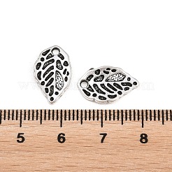 合金のチベット風チャーム  鉛フリー及びカドミウムフリー  葉  アンティークシルバー  約16mm長  10 mm幅  厚さ2mm  穴：1.5mm&nbsp;LF0053Y