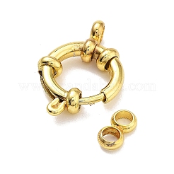 イオンプレーティング（IP）ステンレススチールスプリングリング留め金  18KGP本金メッキ  15x12.5x4mm  穴：0.5mm＆2.4mm&nbsp;STAS-G347-17E-G