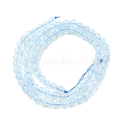 天然石アクアマリンビーズ連売り  ラウンド  グレードAB  4.5mm  穴：0.6mm  約89~105個/連  15.20~15.35''（38.6~39センチメートル）&nbsp;G-G344-A08-4mm