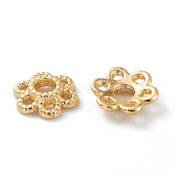 合金ビーズキャップ  長持ちメッキ  6  - 花びらの花  18KGP本金メッキ  6x1.5mm  穴：1.6mm&nbsp;PALLOY-A067-02G