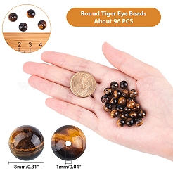 Round Tiger Eye Beads Strands&nbsp;G-AR0002-41
