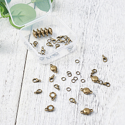 DIYのジュエリーパーツ  真鍮マグネットクラスプ付き  合金カニカンと真鍮の丸カン  アンティークブロンズ  10x6mm  穴：1mm&nbsp;DIY-TA0001-77AB