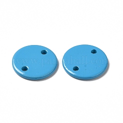 スプレー塗装された201ステンレススチールコネクタチャーム  フラットラウンド  ミックスカラー  10x1mm  穴：1mm&nbsp;STAS-I672-23