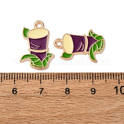 フルーツ合金エナメルペンダント  ライトゴールド  サトウキビ  20x14x1mm  穴：1.6mm&nbsp;FIND-D304-03J-KCG