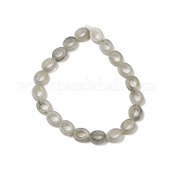天然石ラブラドライトビーズ連売り  中空のフラット楕円形  ゼロのビーズ  12x10x3.5~4mm  穴：1.2mm  約20個/連  9.61''（24.4センチメートル）&nbsp;G-M439-A05-01
