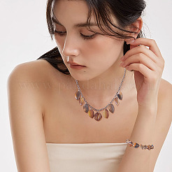 125g グラデーションカラー透明ガラスビーズ  混合図形  キャメル  8~23x8~20x3.5~8mm  穴：1~1.4mm&nbsp;GLAA-TA0003-58C