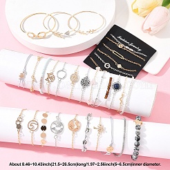 8Sets 8 Styles Iron Alloy Link Bracelets Set for Women&nbsp;BJEW-FS0001-10