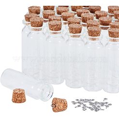 ガラスの瓶のガラスびん  鉄ネジアイピンベイルペグとジュートより糸付き  ミックスカラー  62x22mm&nbsp;AJEW-PH0015-02