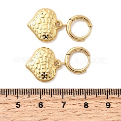 304ステンレススチールフープピアス  ハート  ゴールドカラー  30x15.5mm&nbsp;EJEW-P329-02A-G