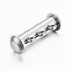 Tarnish Resistant 3-Strands 304 Stainless Steel Slide Lock Clasps&nbsp;STAS-H402-35P