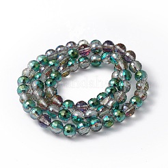 Transparent Electroplate Glass Beads Strands&nbsp;EGLA-F151-HP01