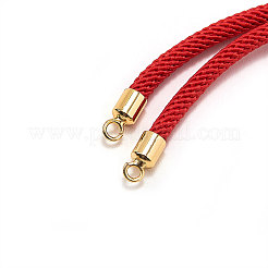 ナイロンブレスレット作り  真鍮パーツ  レッド  6インチ〜6-1/4インチ（15~16cm）  3mm  穴：2mm&nbsp;MAK-CJ0001-05