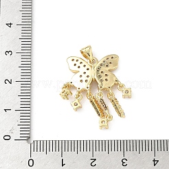 Brass Micro Pave Cubic Zirconia Pendants&nbsp;KK-L239-023G