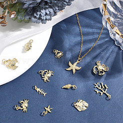 12Pcs 12 Styles Brass Pendants&nbsp;KK-BBC0028-07
