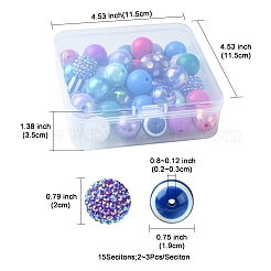 DIY Round Resin Beads and Acrylic Beads Jewelry Making Findings Kits&nbsp;DIY-FS0007-73