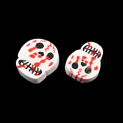 ハロウィーンの手作りポリマークレイカボション  スカル  レッド  6.3~7x5~6x0.5~0.8mm  約27777個/500g&nbsp;CLAY-A007-03A