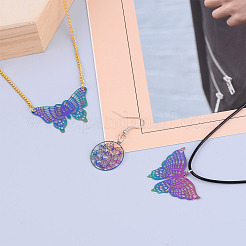 48Pcs 8 Style 201 Stainless Steel Filigree Pendants&nbsp;STAS-FW0001-13