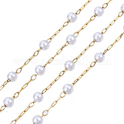 ABS Plastic Pearl Round Beaded Chains&nbsp;CHS-N003-16