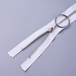 服飾材料  真鍮ジッパー  ファスナー部品  ホワイト  430x32x2.5mm&nbsp;LS-FIND-WH0043-11B