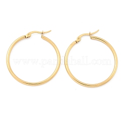 Ion Plating(IP) 304 Stainless Steel Hoop Earrings&nbsp;EJEW-N0016-11G-E