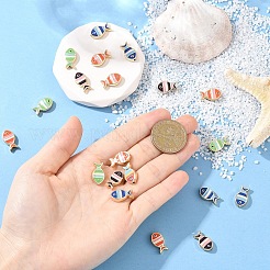 20Pcs Light Gold Tone Alloy Enamel Beads&nbsp;FIND-YW0010-21