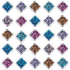 30Pcs UV Plating Printed Opaque Acrylic Beads&nbsp;OACR-TA0001-73C